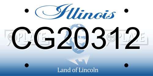 CG20312 Illinois License Plate
