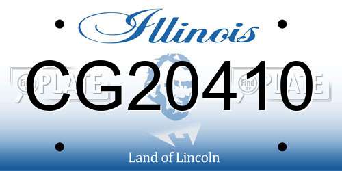 CG20410 Illinois License Plate