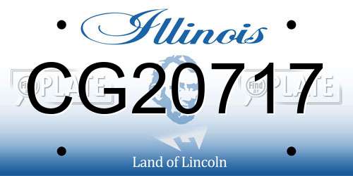 CG20717 Illinois License Plate