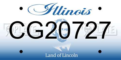 CG20727 Illinois License Plate
