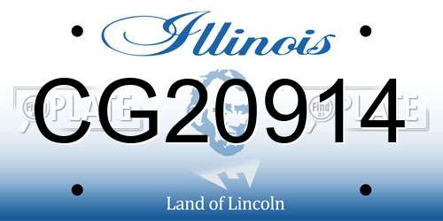 CG20914 Illinois License Plate