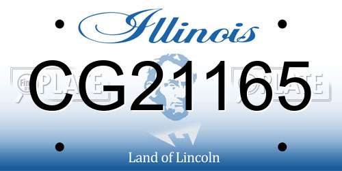 CG21165 Illinois License Plate