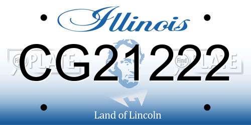 CG21222 Illinois License Plate