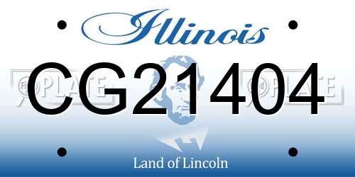 CG21404 Illinois License Plate