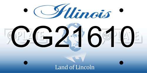 CG21610 Illinois License Plate