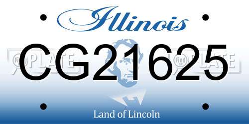 CG21625 Illinois License Plate