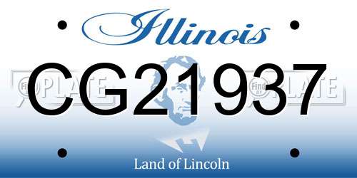 CG21937 Illinois License Plate
