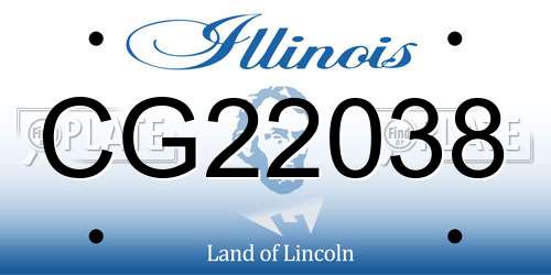 CG22038 Illinois License Plate