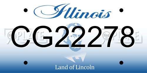 CG22278 Illinois License Plate