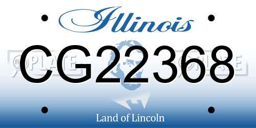 CG22368 Illinois License Plate
