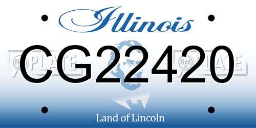 CG22420 Illinois License Plate