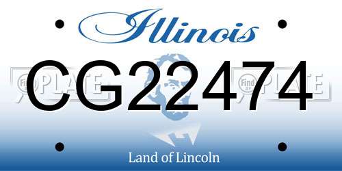 CG22474 Illinois License Plate