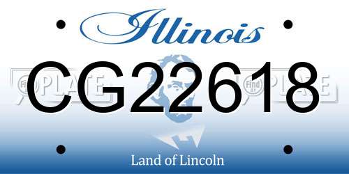 CG22618 Illinois License Plate