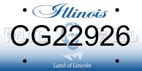 CG22926 Illinois License Plate