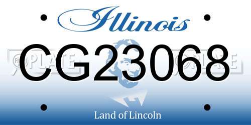 CG23068 Illinois License Plate