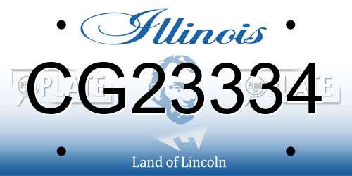 CG23334 Illinois License Plate