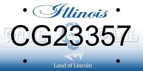 CG23357 Illinois License Plate