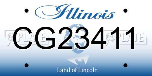 CG23411 Illinois License Plate