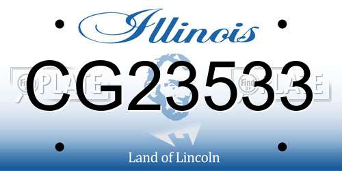 CG23533 Illinois License Plate