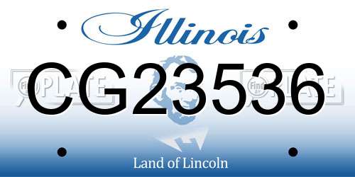 CG23536 Illinois License Plate