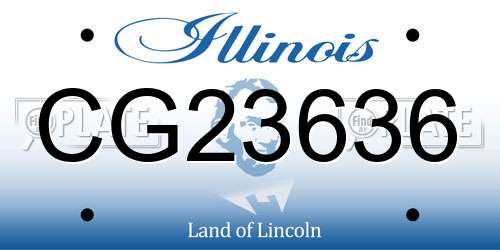 CG23636 Illinois License Plate