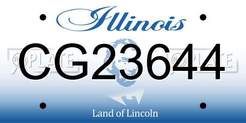 CG23644 Illinois License Plate