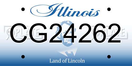 CG24262 Illinois License Plate
