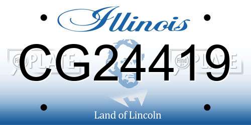 CG24419 Illinois License Plate