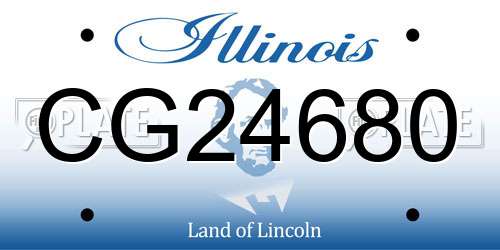 CG24680 Illinois License Plate