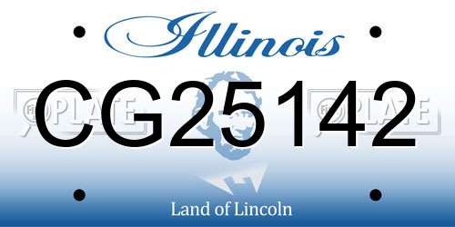 CG25142 Illinois License Plate