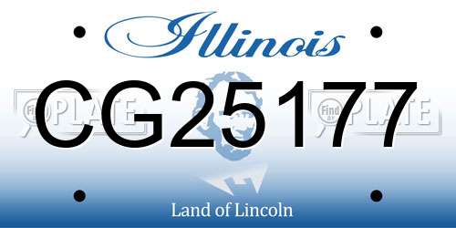CG25177 Illinois License Plate
