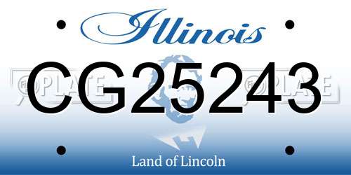 CG25243 Illinois License Plate