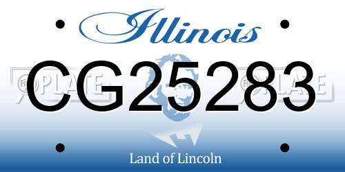 CG25283 Illinois License Plate