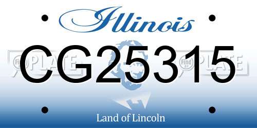 CG25315 Illinois License Plate