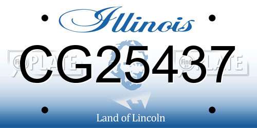CG25437 Illinois License Plate