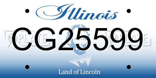CG25599 Illinois License Plate