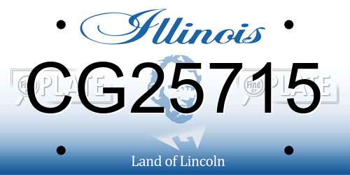 CG25715 Illinois License Plate