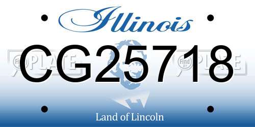 CG25718 Illinois License Plate