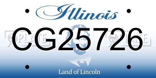 CG25726 Illinois License Plate