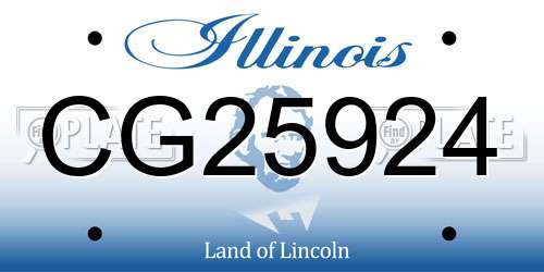 CG25924 Illinois License Plate
