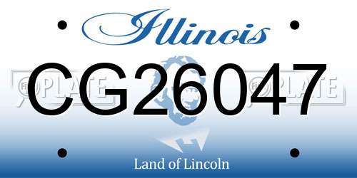CG26047 Illinois License Plate