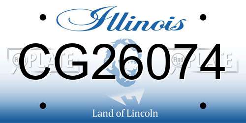 CG26074 Illinois License Plate