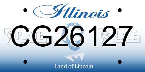 CG26127 Illinois License Plate