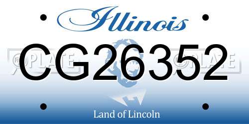 CG26352 Illinois License Plate