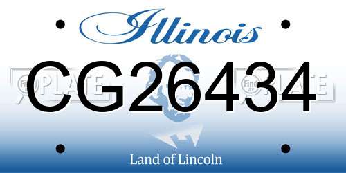CG26434 Illinois License Plate