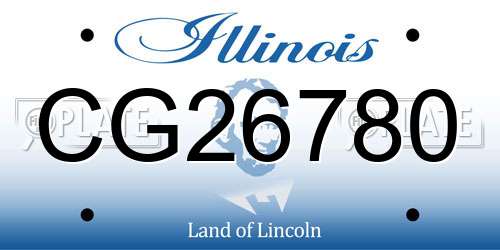 CG26780 Illinois License Plate