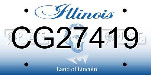 CG27419 Illinois License Plate