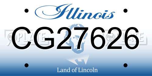 CG27626 Illinois License Plate