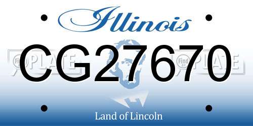 CG27670 Illinois License Plate