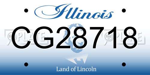 CG28718 Illinois License Plate